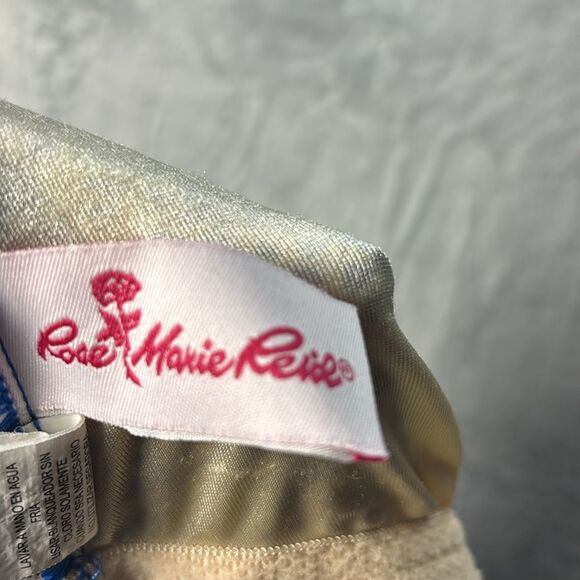 Blue Patterned Women's One Piece Swimsuit - Picture 10 of 11